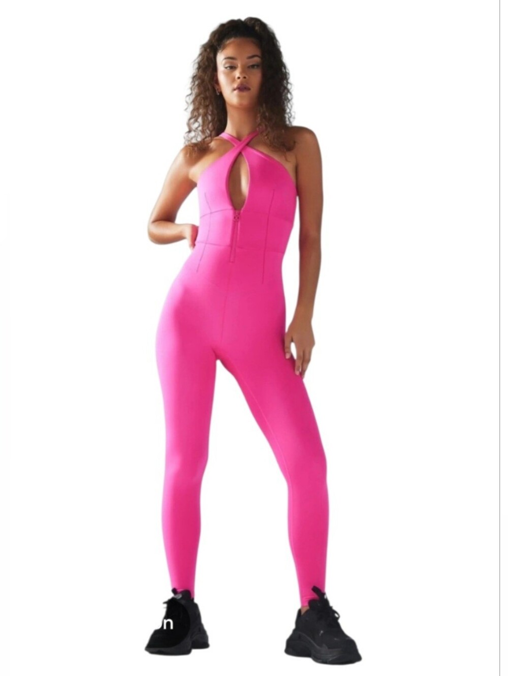 Savage X Fenty Hot Pink Sleeveless Jumpsuit with Cross-Back Straps Size M